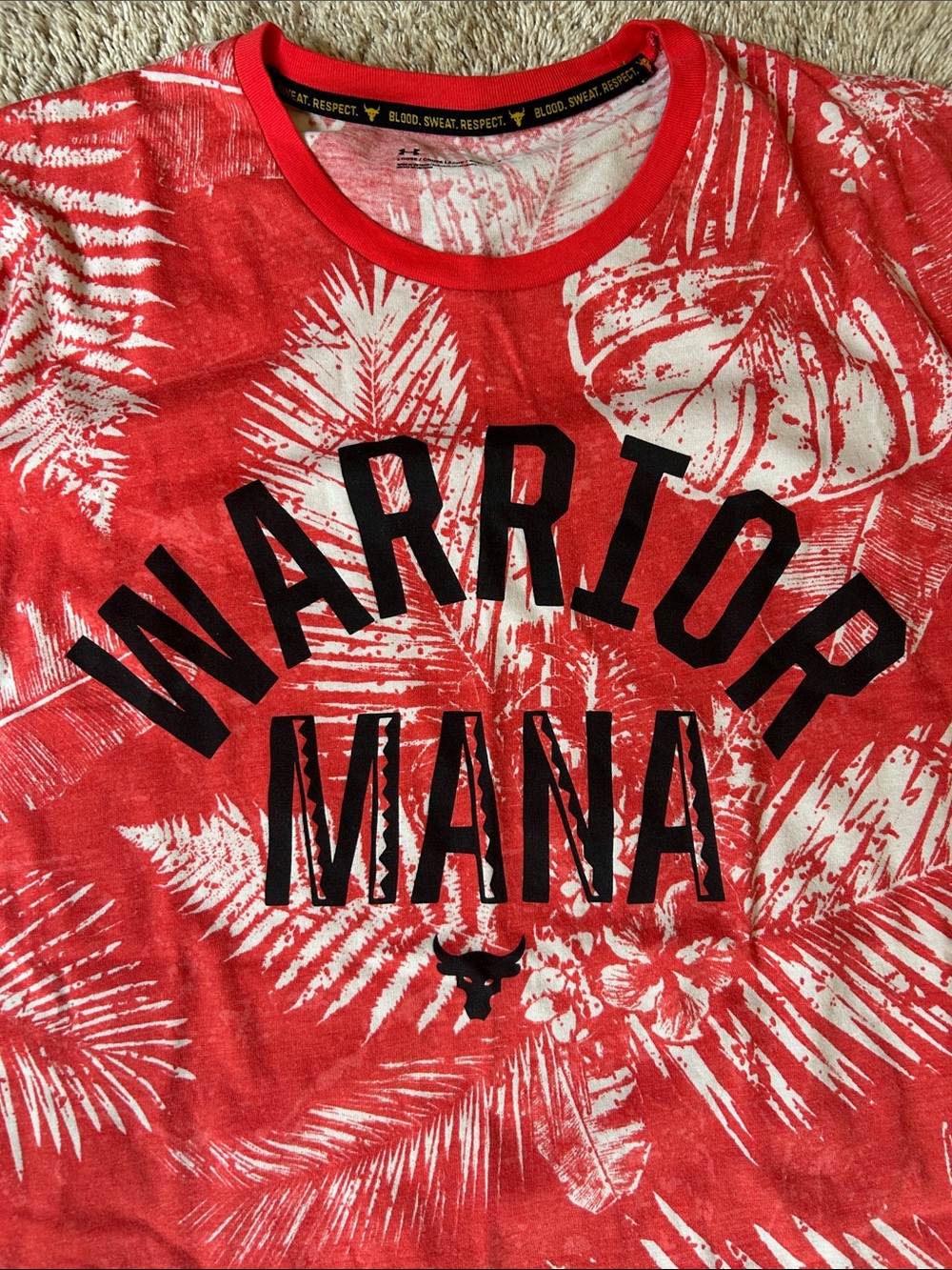 Under Armour Red & White 'Warrior Mana' Short Sleeve Tee - Picture 2 of 6